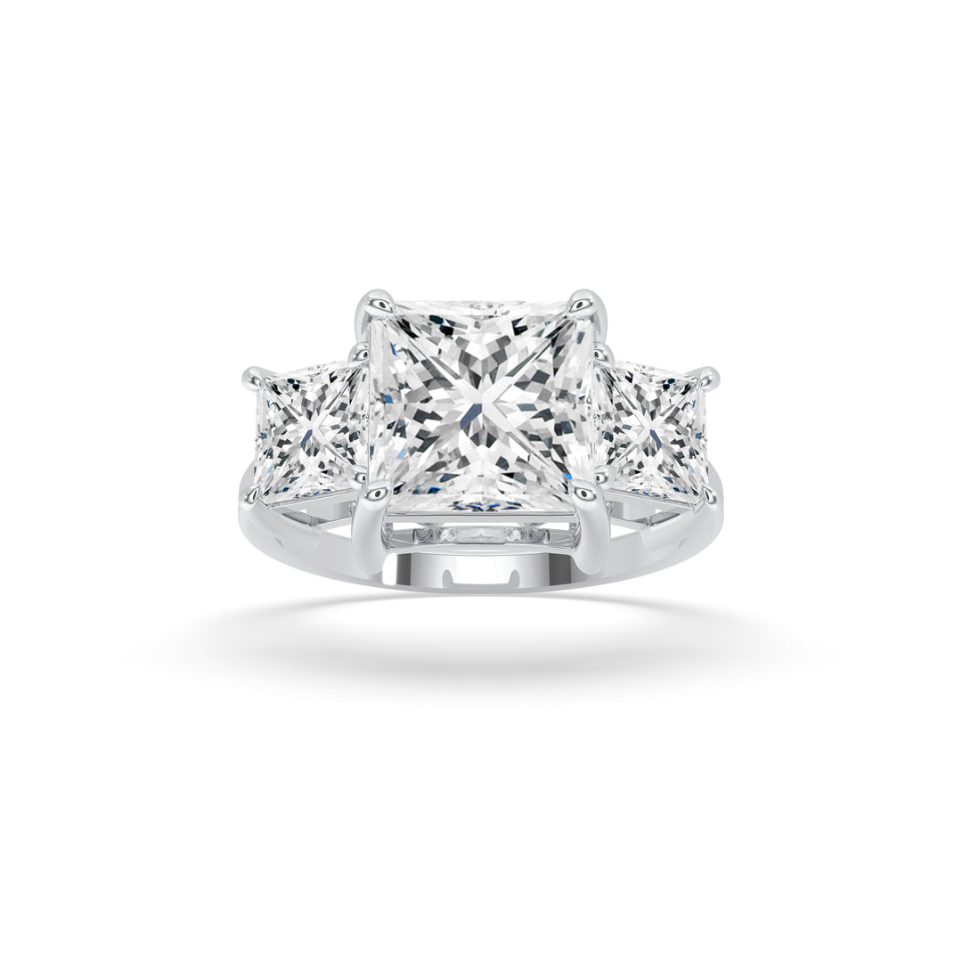 Three Stone Princess Engagement Ring