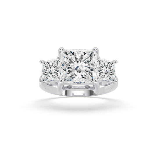 Three Stone Princess Engagement Ring