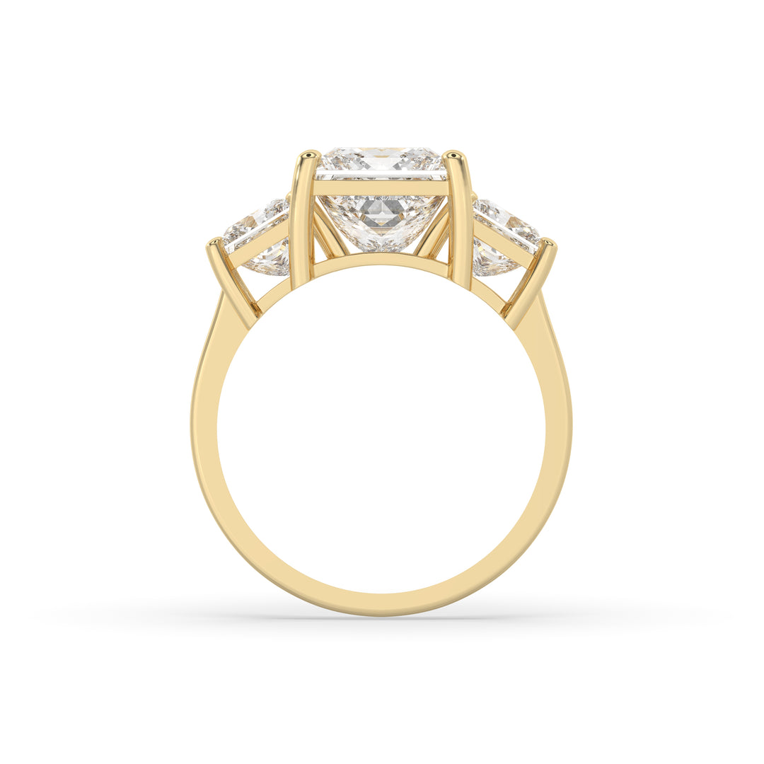 Three Stone Princess Engagement Ring
