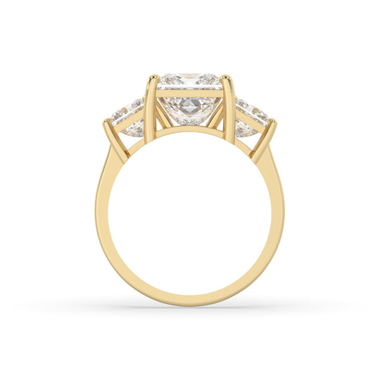 Three Stone Princess Engagement Ring