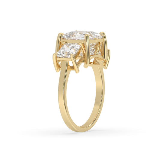 Three Stone Princess Engagement Ring