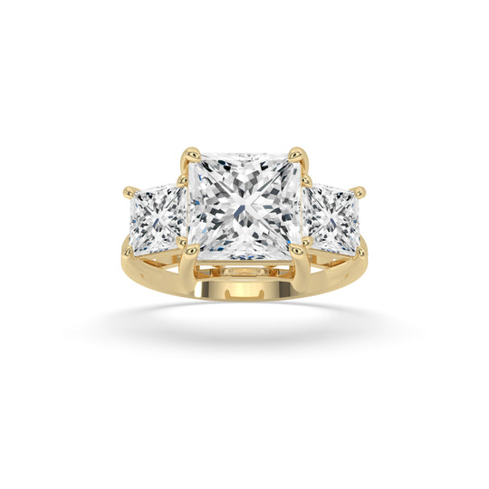 Three Stone Princess Engagement Ring