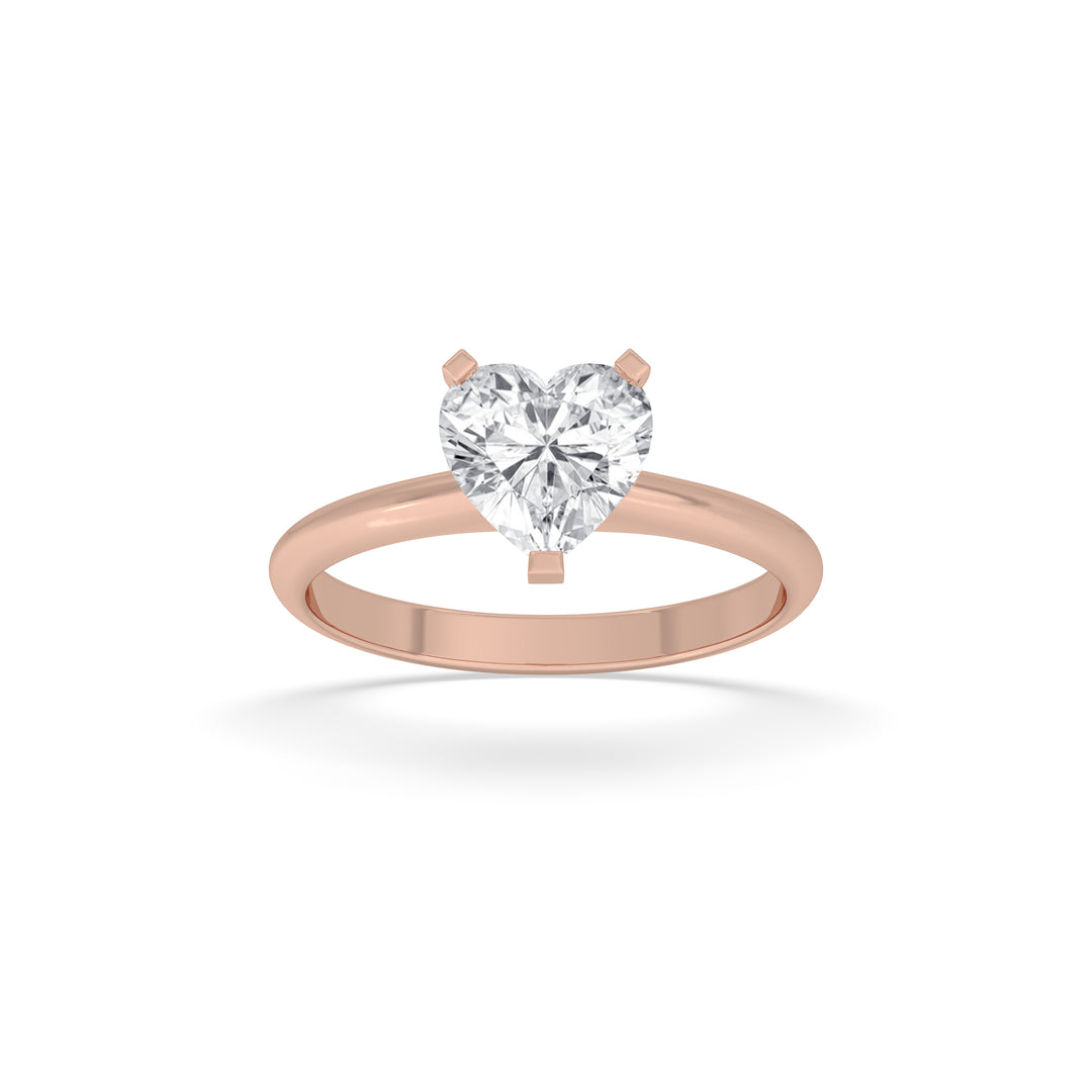 Heart Solitaire Engagement Ring