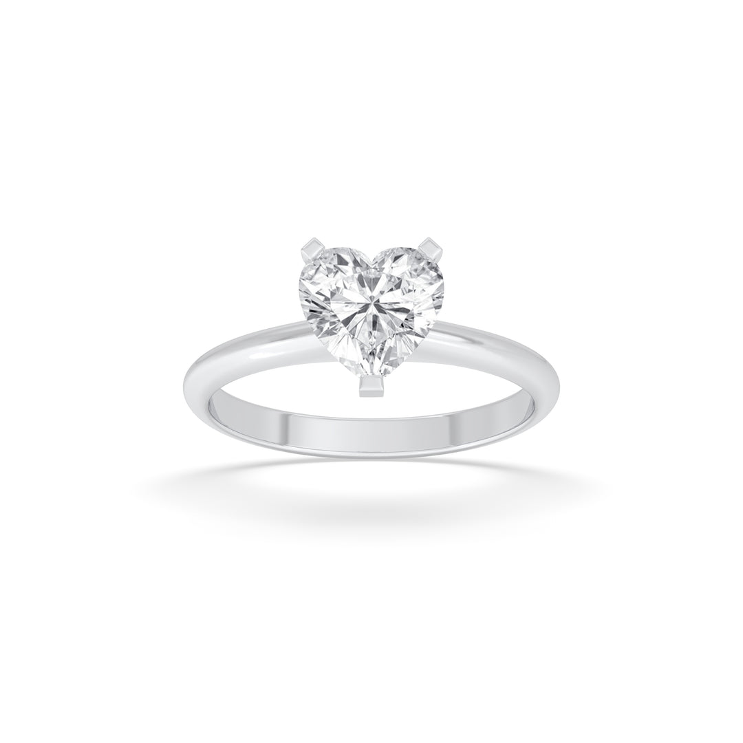 Heart Solitaire Engagement Ring