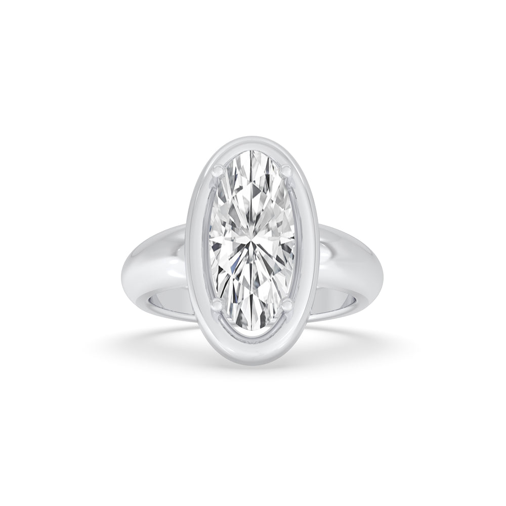 Moval Bezel Set Ring