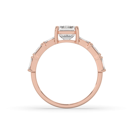 Emerald Engagement Band Side Emerald