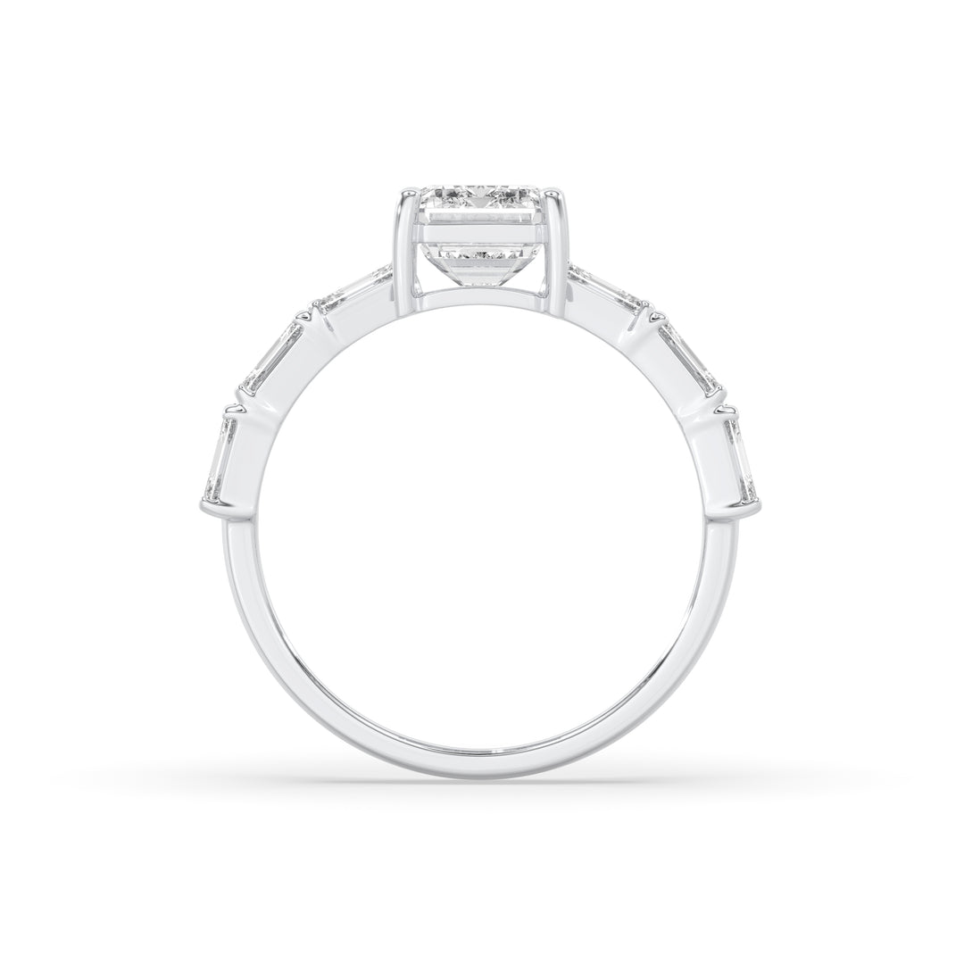 Emerald Engagement Band Side Emerald