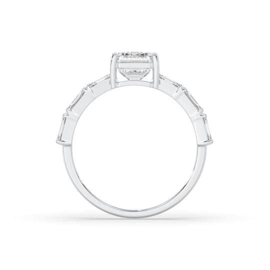 Emerald Engagement Band Side Emerald