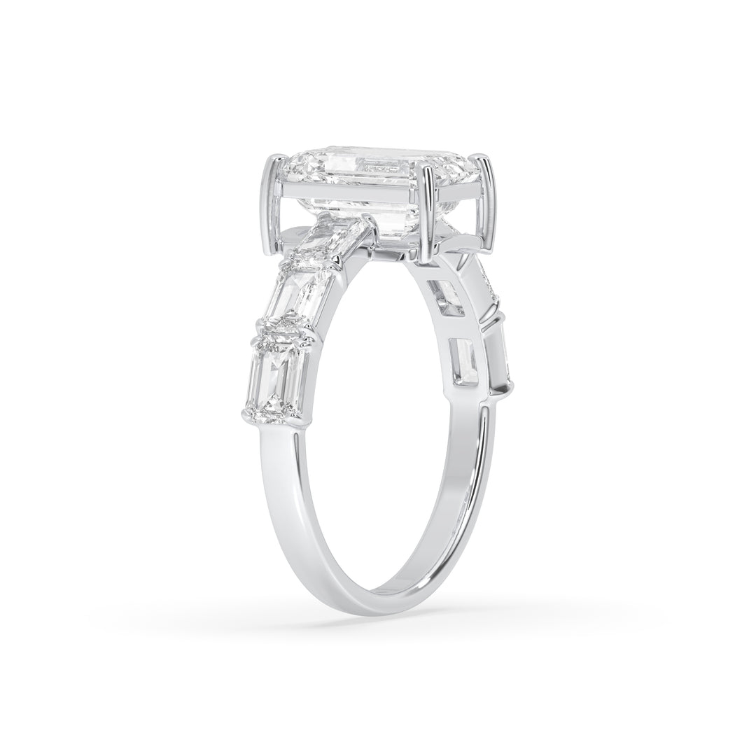 Emerald Engagement Band Side Emerald