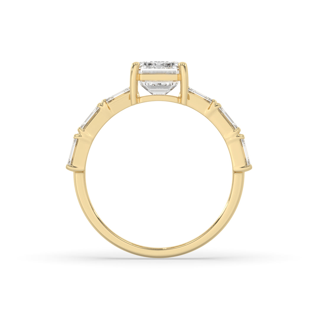 Emerald Engagement Band Side Emerald