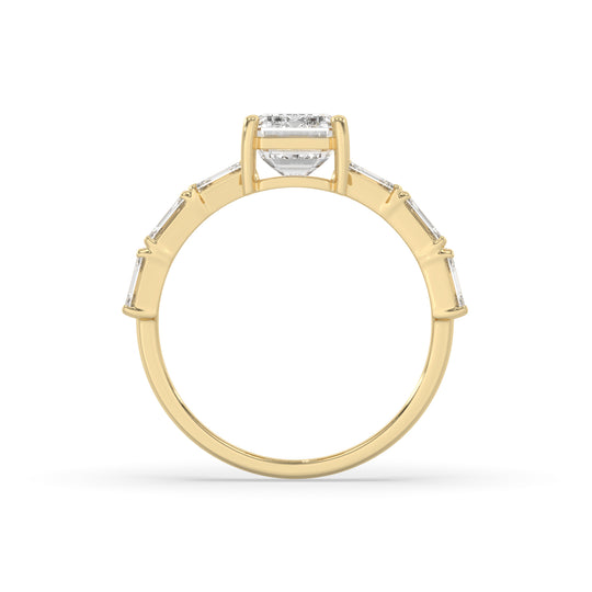 Emerald Engagement Band Side Emerald