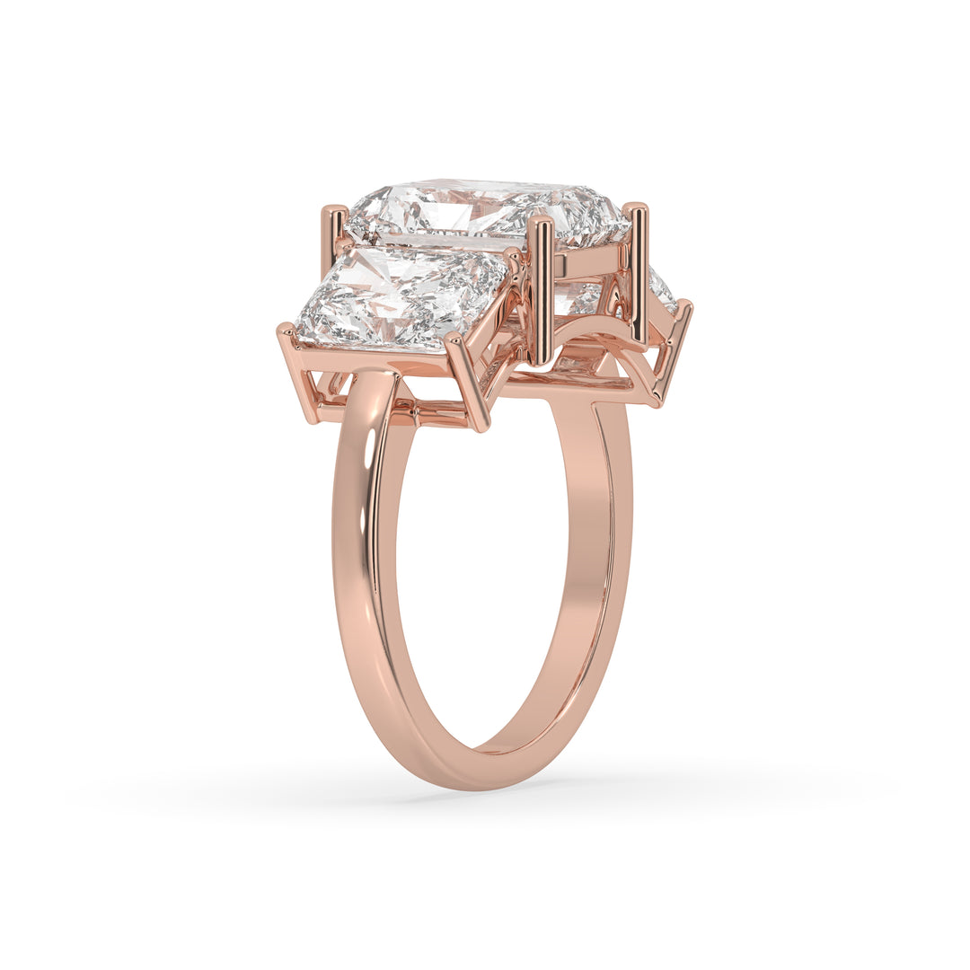 Radiant 3 Stone Ring