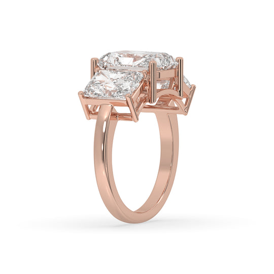 Radiant 3 Stone Ring