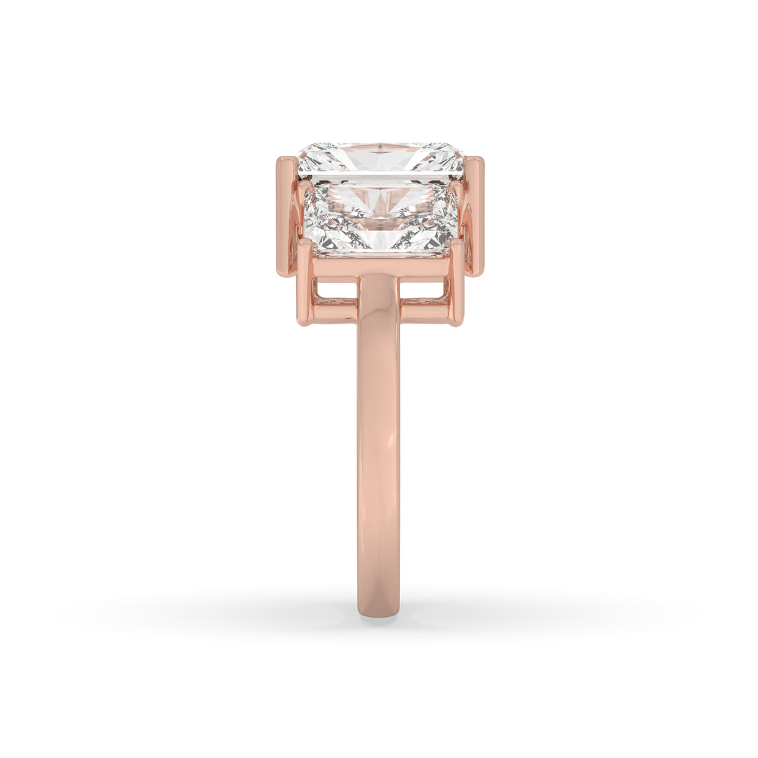 Radiant 3 Stone Ring