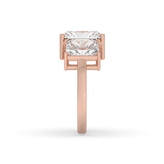 Radiant 3 Stone Ring