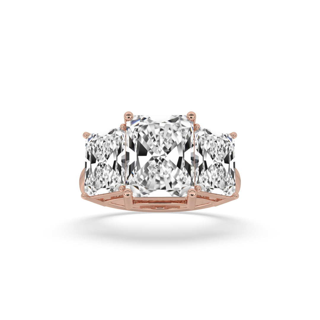Radiant 3 Stone Ring