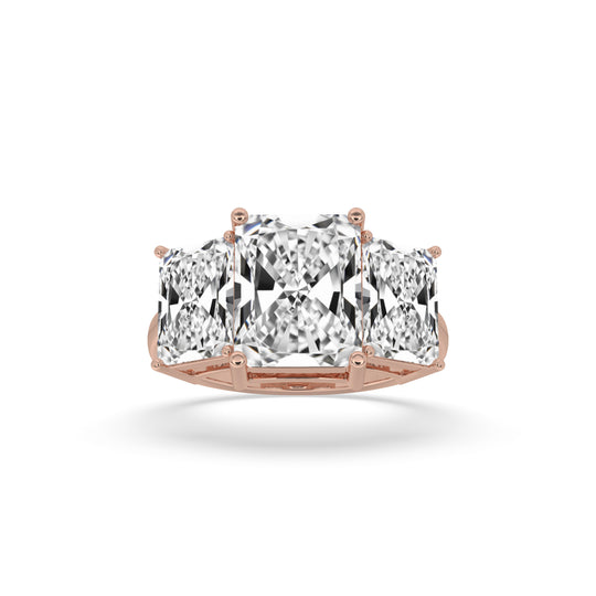 Radiant 3 Stone Ring
