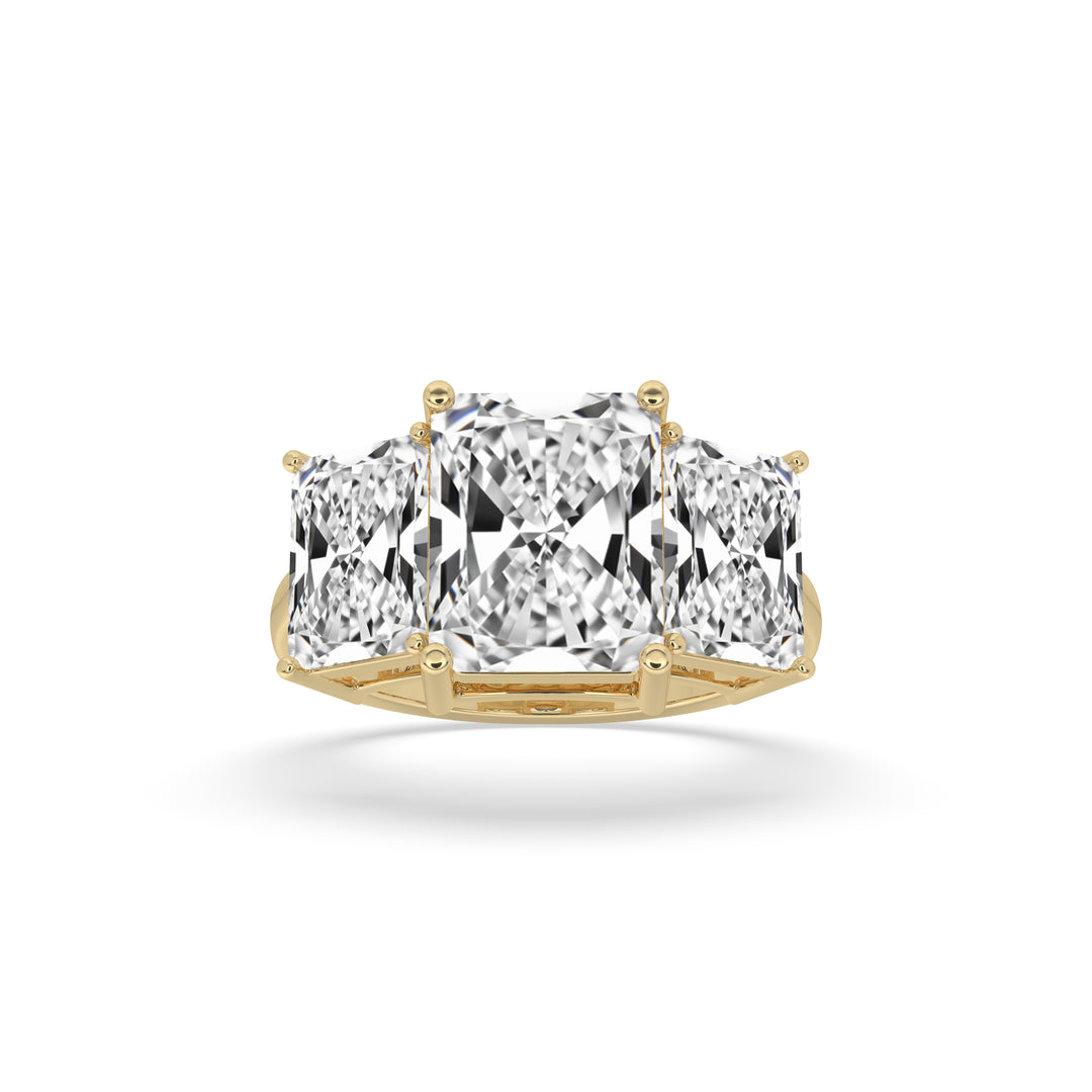 Radiant 3 Stone Ring