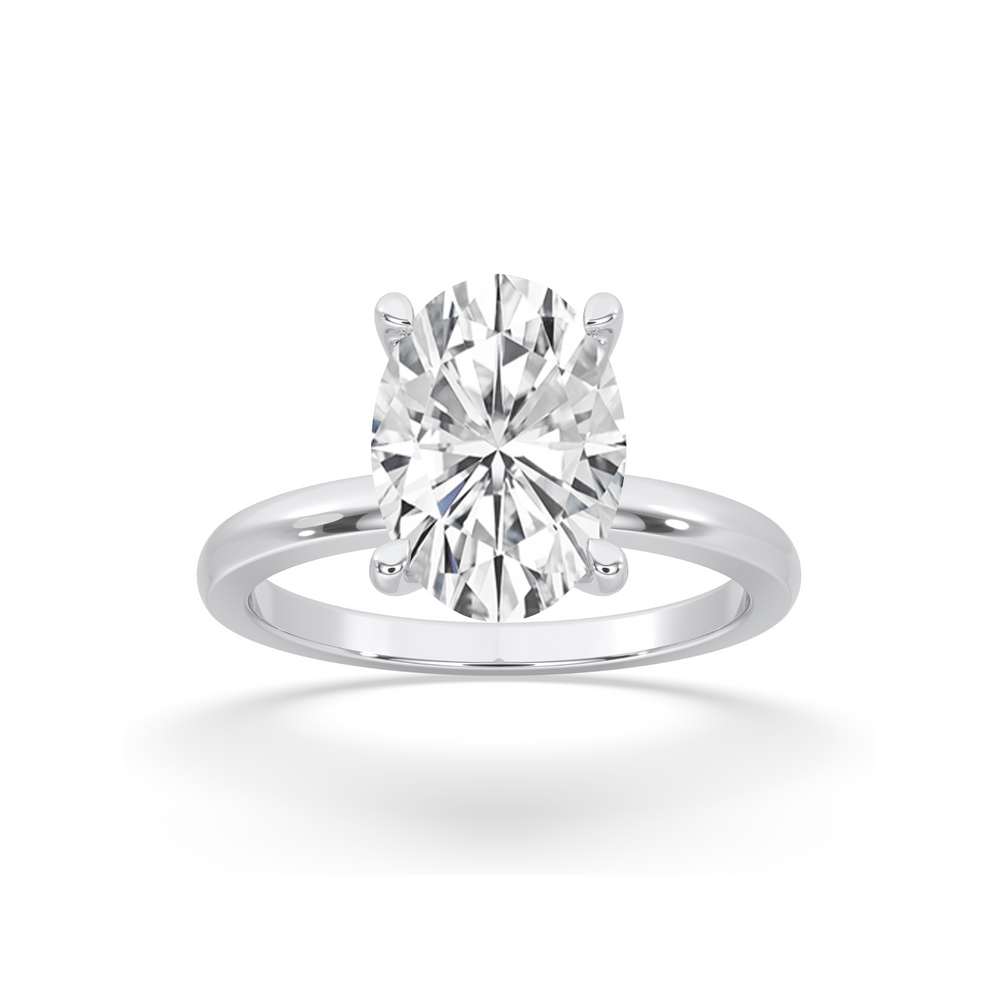 Oval Solitaire Ring Lab Grown