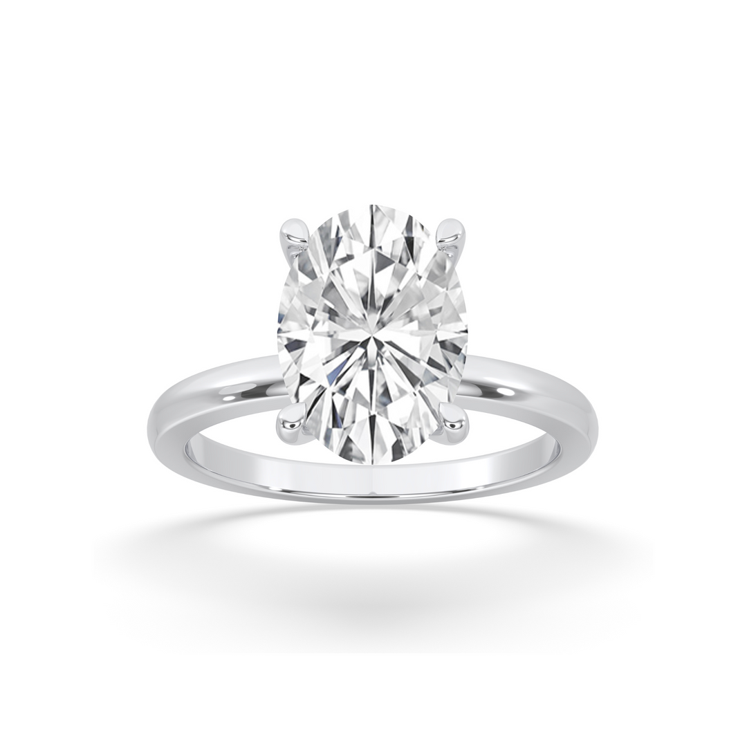 Oval Solitaire Ring Lab Grown