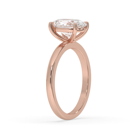 Oval Solitaire Ring Lab Grown