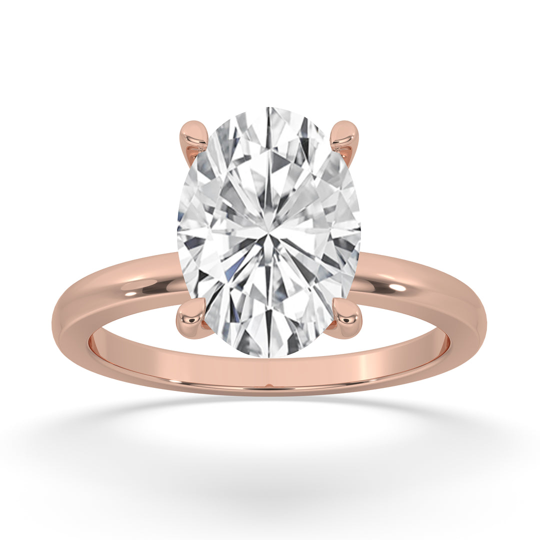Oval Solitaire Ring Lab Grown
