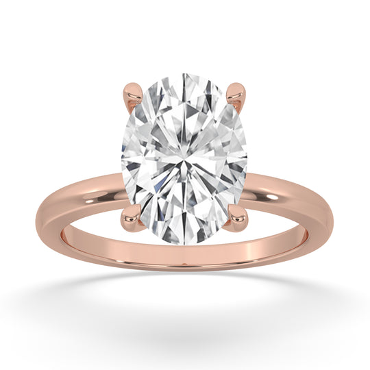Oval Solitaire Ring Lab Grown