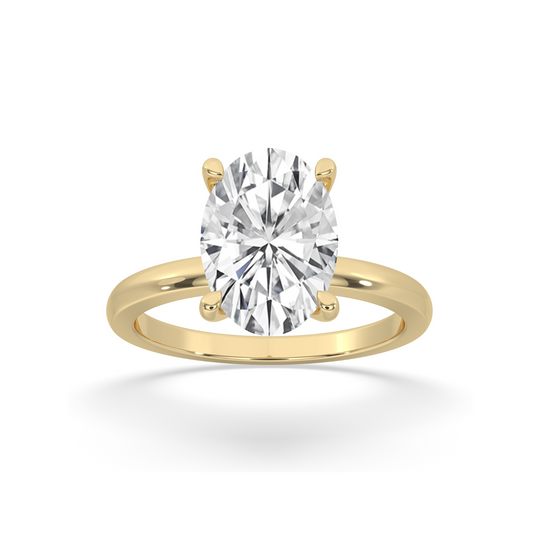 Oval Solitaire Ring Lab Grown