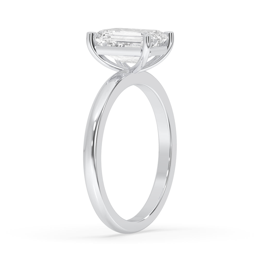 Emerald Solitaire Engagement Ring