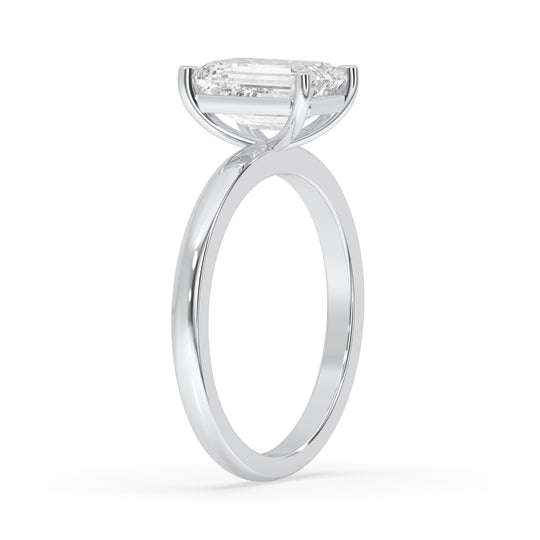 Emerald Solitaire Engagement Ring