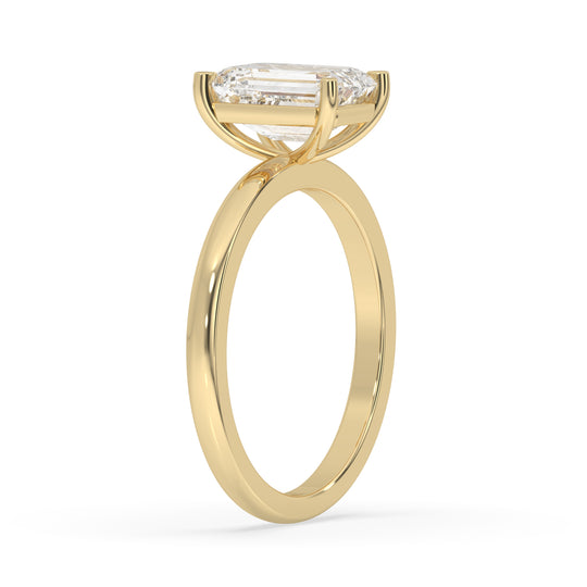 Emerald Solitaire Engagement Ring