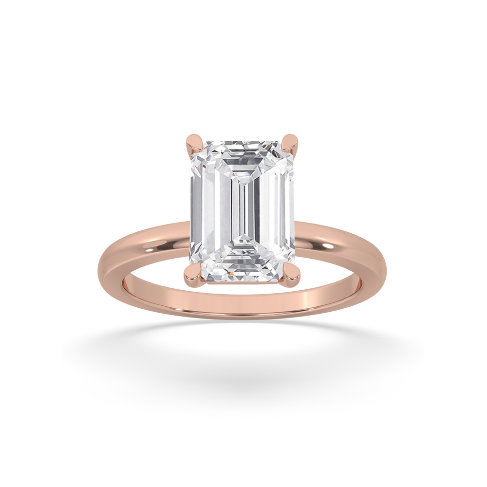 Emerald Solitaire Engagement Ring