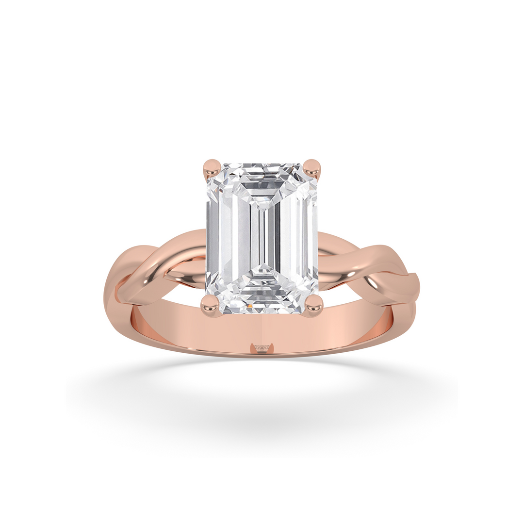 Twisted Band Solitaire Ring