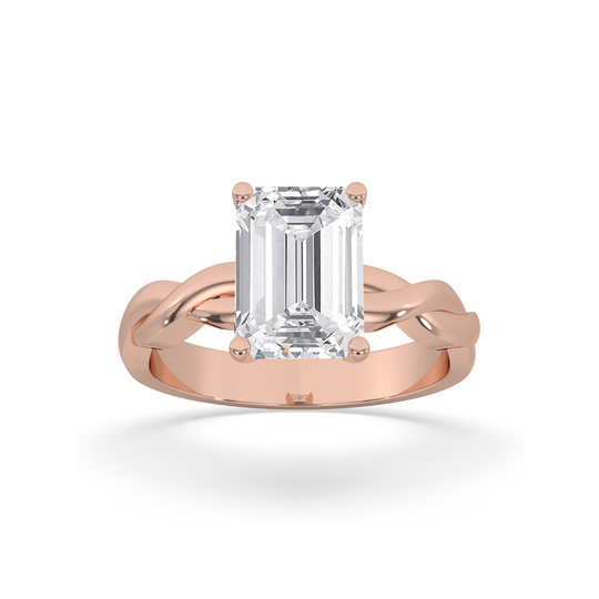 Twisted Band Solitaire Ring