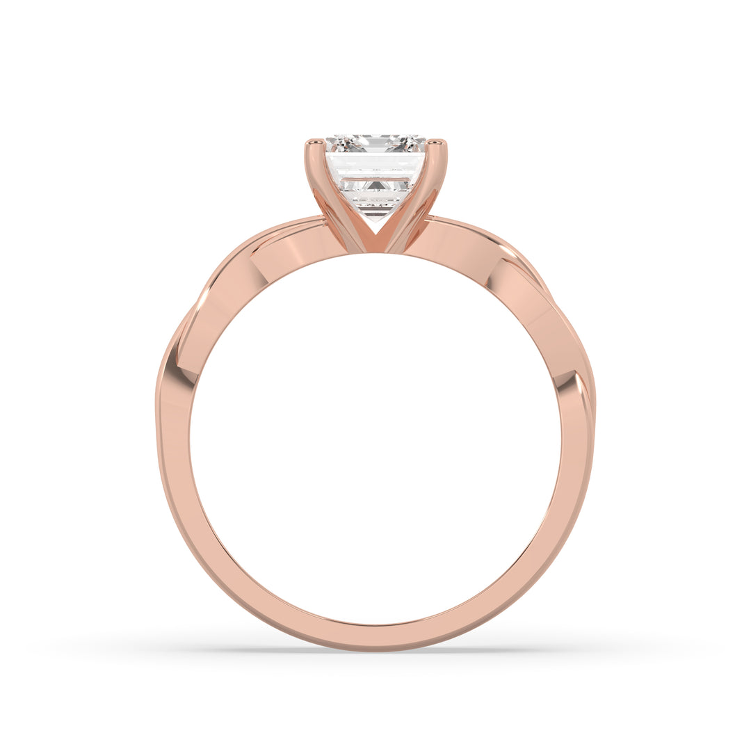 Twisted Band Solitaire Ring