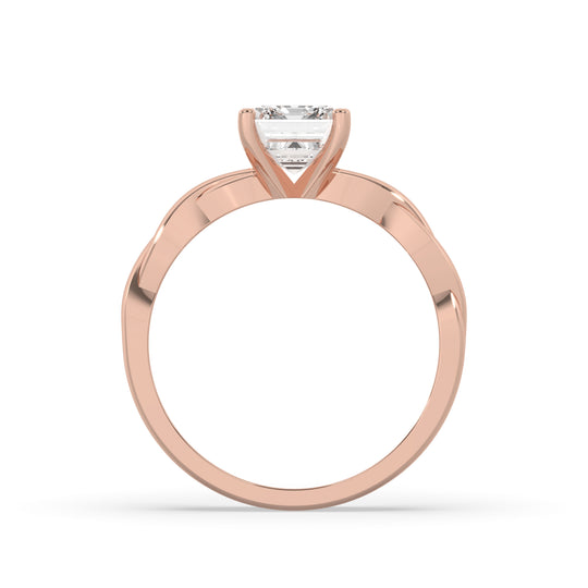 Twisted Band Solitaire Ring