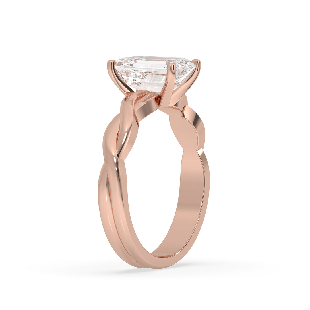 Twisted Band Solitaire Ring