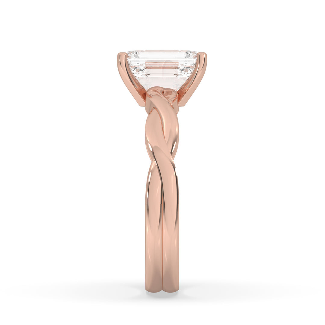 Twisted Band Solitaire Ring