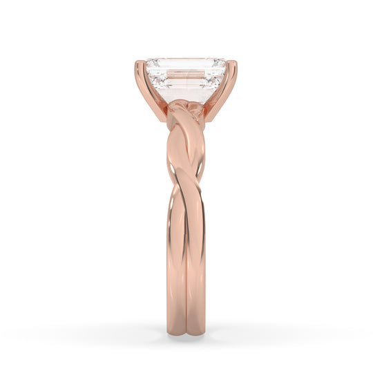Twisted Band Solitaire Ring