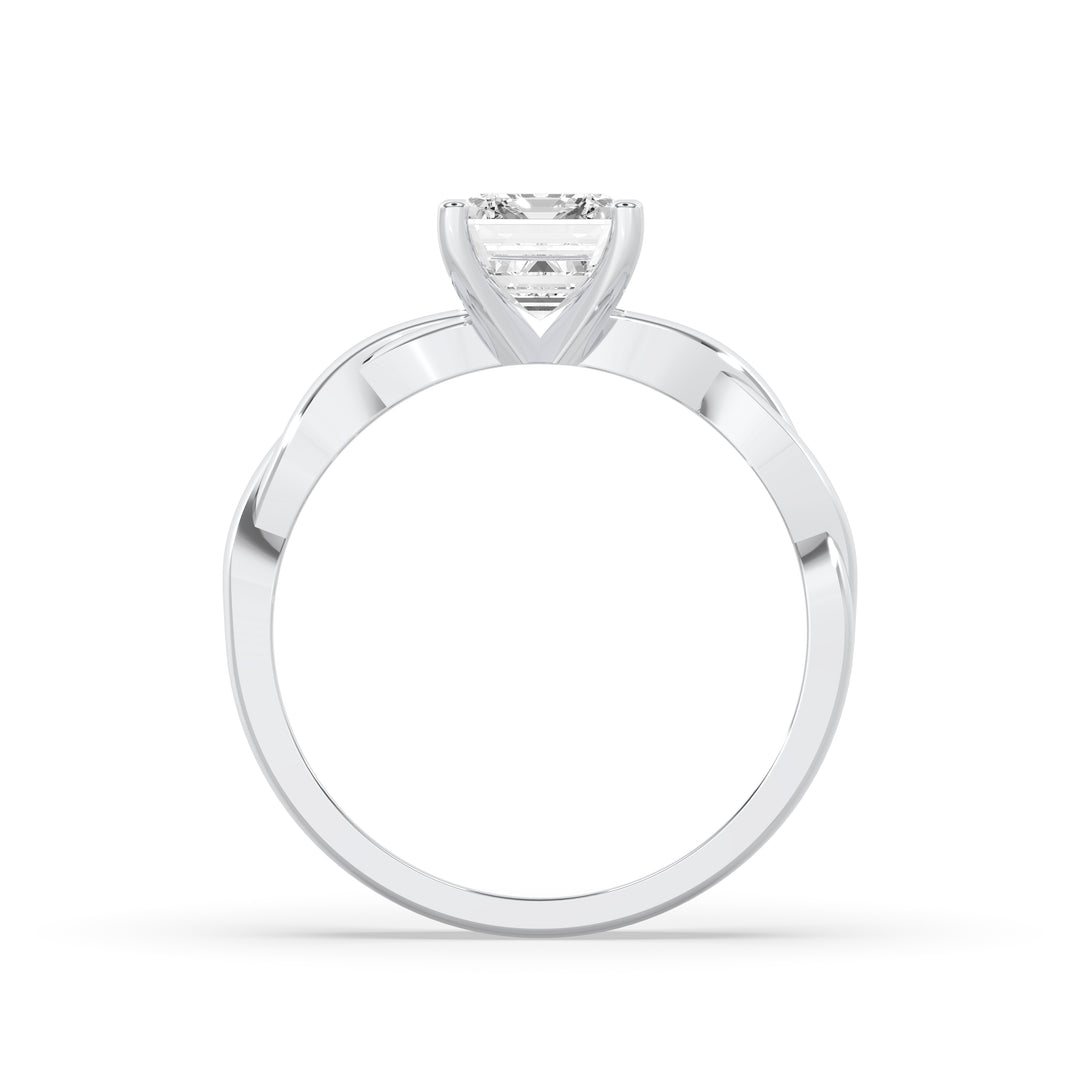 Twisted Band Solitaire Ring