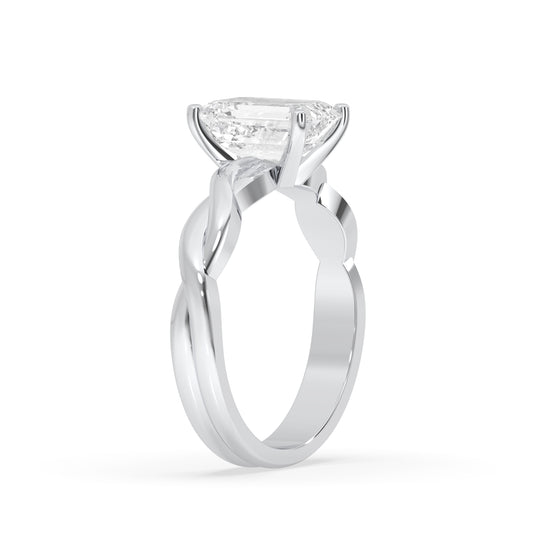 Twisted Band Solitaire Ring