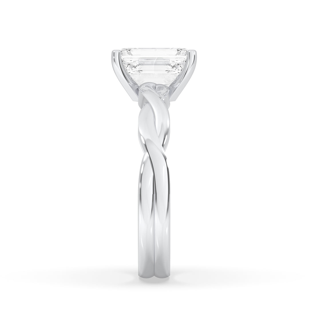 Twisted Band Solitaire Ring
