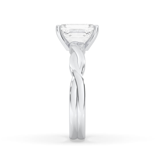 Twisted Band Solitaire Ring