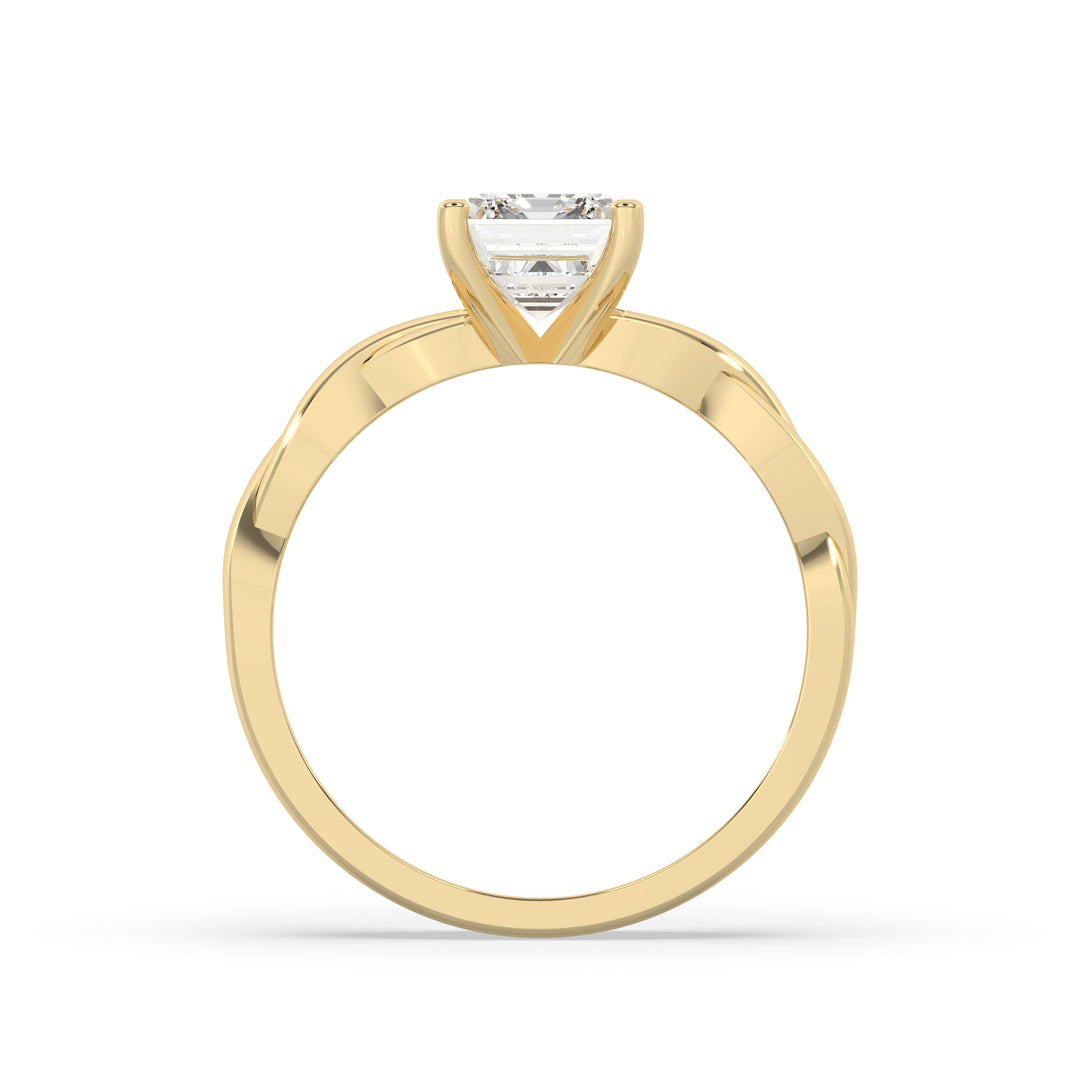 Twisted Band Solitaire Ring