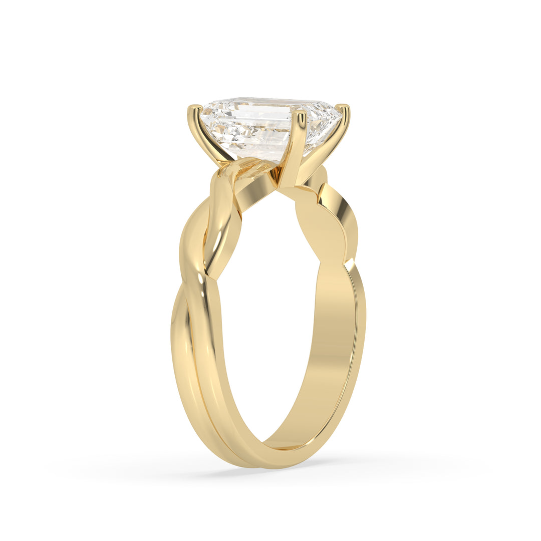 Twisted Band Solitaire Ring