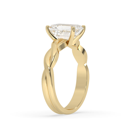 Twisted Band Solitaire Ring