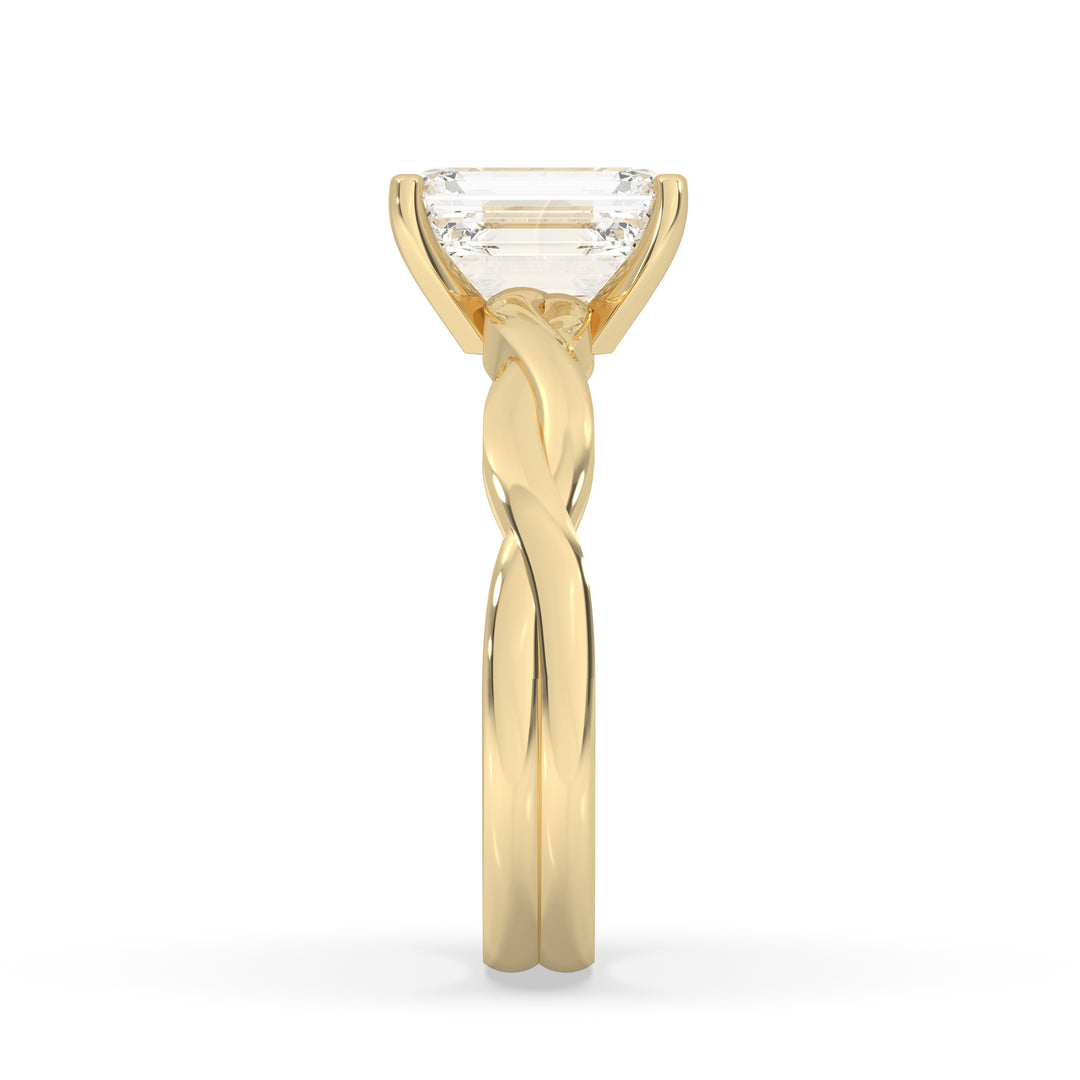 Twisted Band Solitaire Ring
