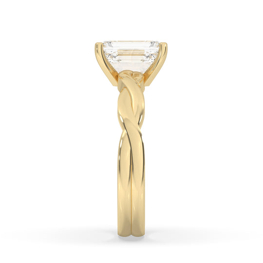 Twisted Band Solitaire Ring