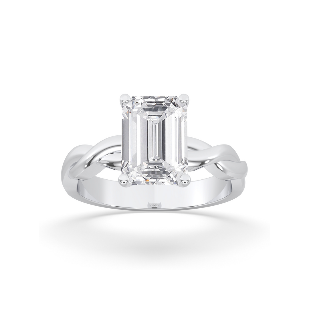 Twisted Band Solitaire Ring