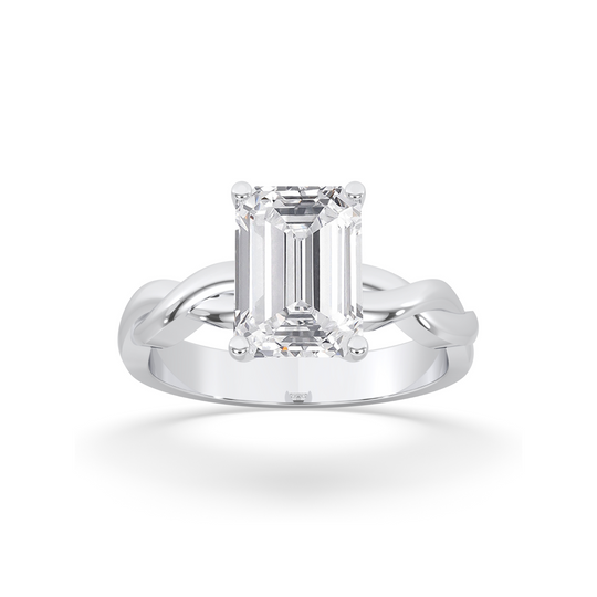 Twisted Band Solitaire Ring